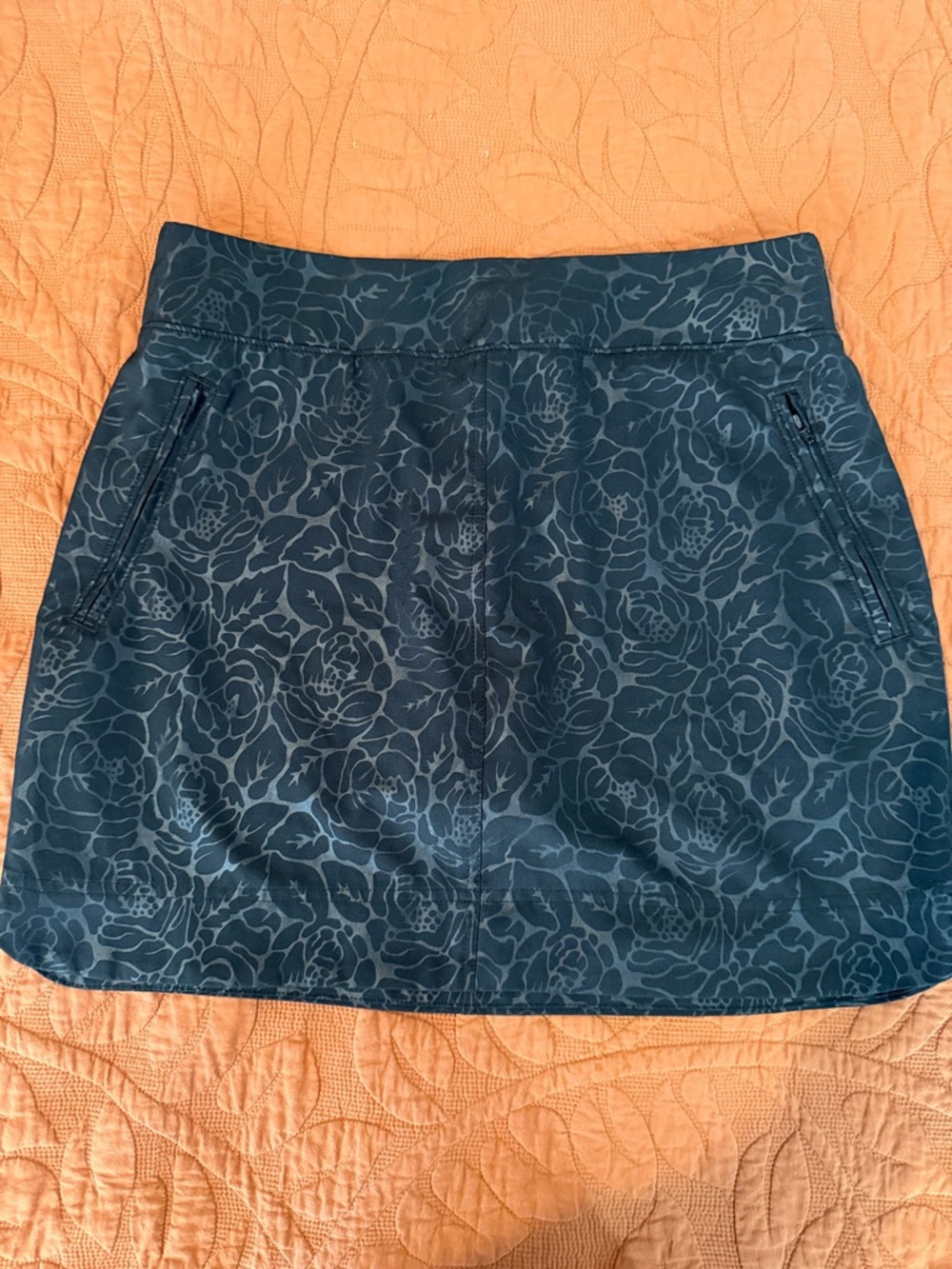 Women's Orvis Black Floral A-Line Skirt with built in Shorts